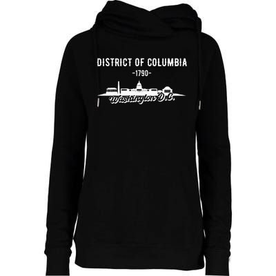 Washington D C Skyline Womens Funnel Neck Pullover Hood