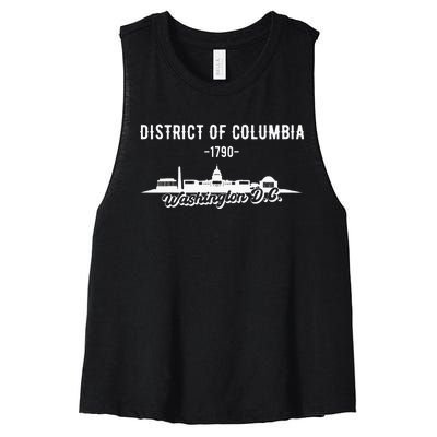 Washington D C Skyline Women's Racerback Cropped Tank