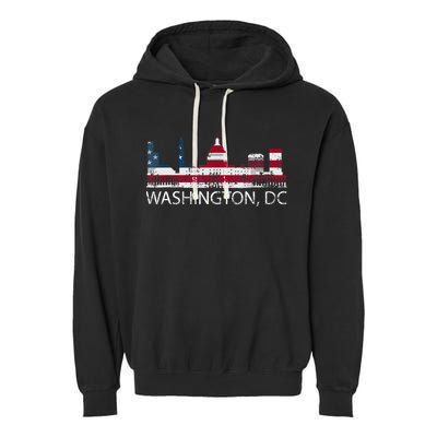 Washington DC Capitol Hill USA Flag Souvenir Design TShirt Garment-Dyed Fleece Hoodie