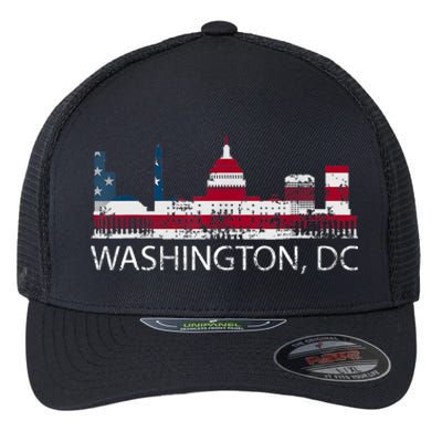 Washington DC Capitol Hill USA Flag Souvenir Design TShirt Flexfit Unipanel Trucker Cap