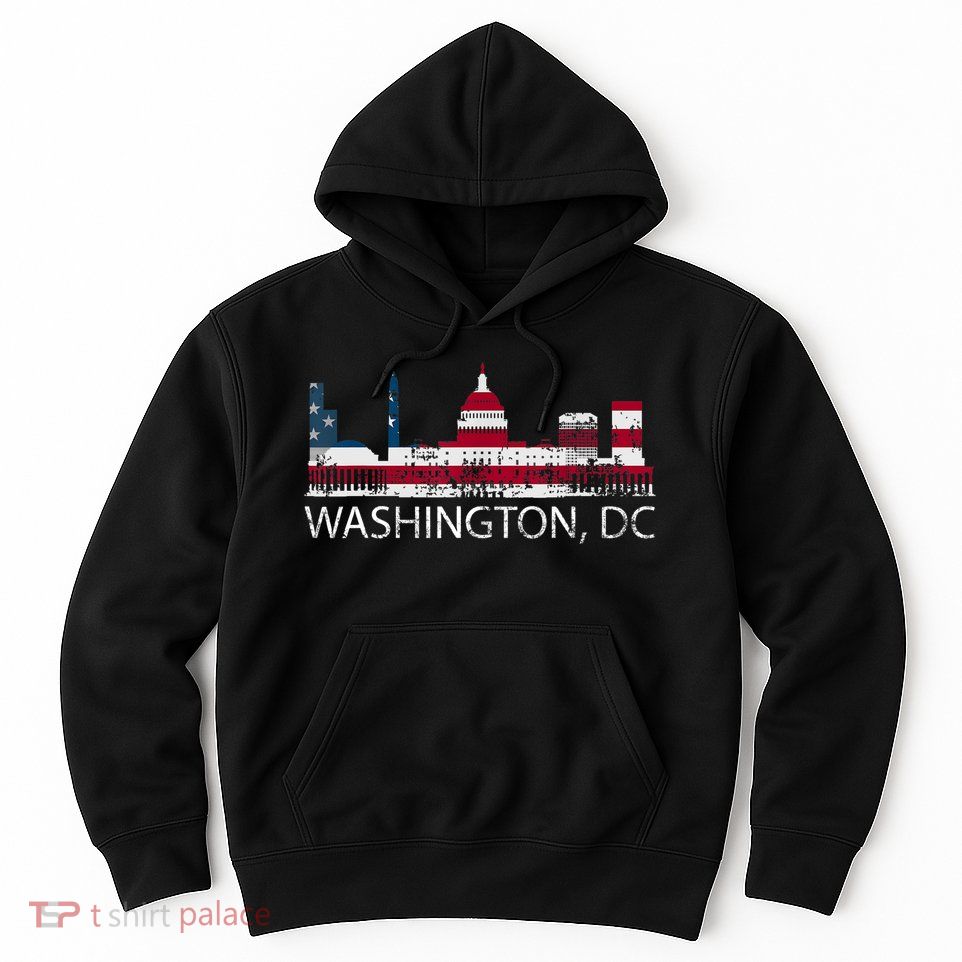 Washington DC Capitol Hill USA Flag Souvenir Design TShirt Hoodie