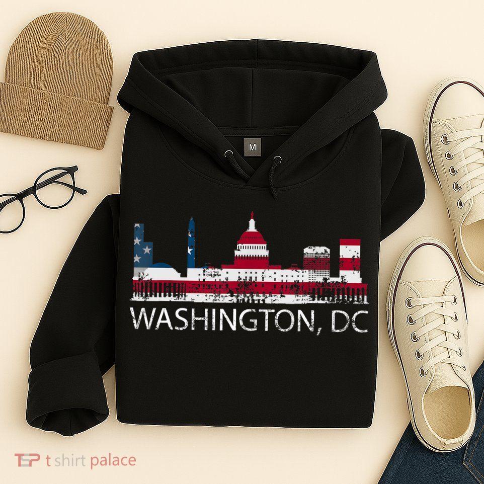 Washington DC Capitol Hill USA Flag Souvenir Design TShirt Hoodie