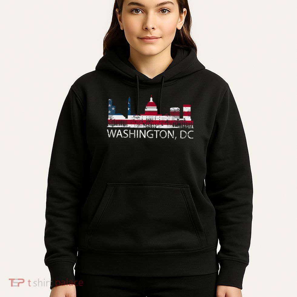 Washington DC Capitol Hill USA Flag Souvenir Design TShirt Hoodie