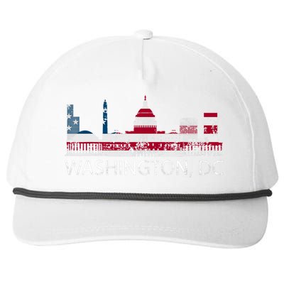 Washington DC Capitol Hill USA Flag Souvenir Design TShirt Snapback Five-Panel Rope Hat