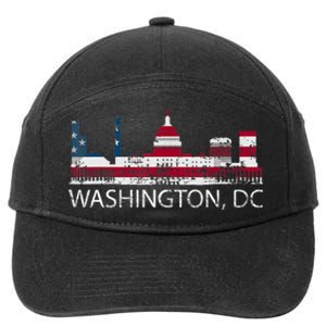 Washington DC Capitol Hill USA Flag Souvenir Design TShirt 7-Panel Snapback Hat