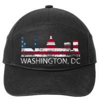 Washington DC Capitol Hill USA Flag Souvenir Design TShirt 7-Panel Snapback Hat