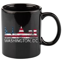Washington DC Capitol Hill USA Flag Souvenir Design TShirt 11oz C Handle Ceramic Mug