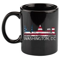 Washington DC Capitol Hill USA Flag Souvenir Design TShirt 11oz C Handle Ceramic Mug