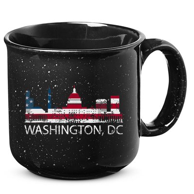 Washington DC Capitol Hill USA Flag Souvenir Design TShirt 15oz Campfire Ceramic Mug