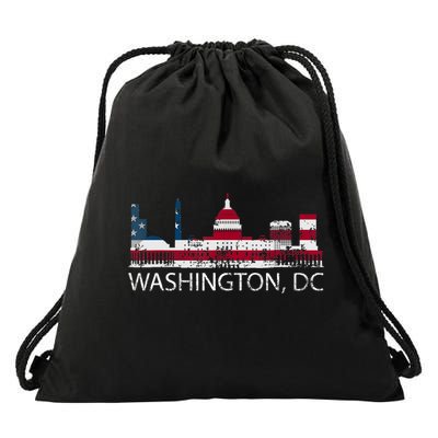 Washington DC Capitol Hill USA Flag Souvenir Design TShirt Drawstring Bag