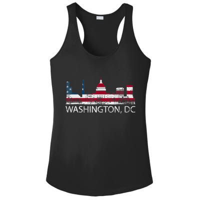 Washington DC Capitol Hill USA Flag Souvenir Design TShirt Ladies PosiCharge Competitor Racerback Tank