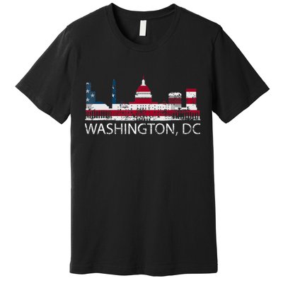 Washington DC Capitol Hill USA Flag Souvenir Design TShirt Premium T-Shirt