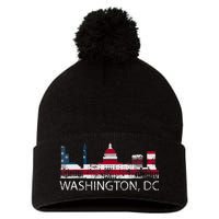 Washington DC Capitol Hill USA Flag Souvenir Design TShirt Pom Pom 12in Knit Beanie