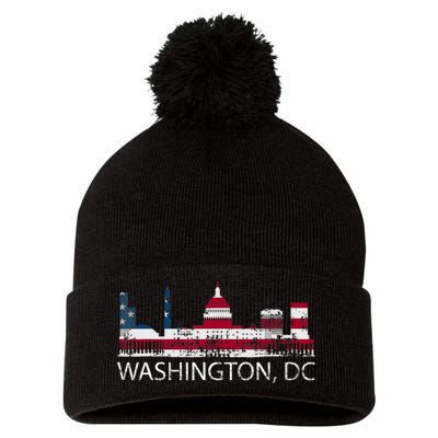 Washington DC Capitol Hill USA Flag Souvenir Design TShirt Pom Pom 12in Knit Beanie