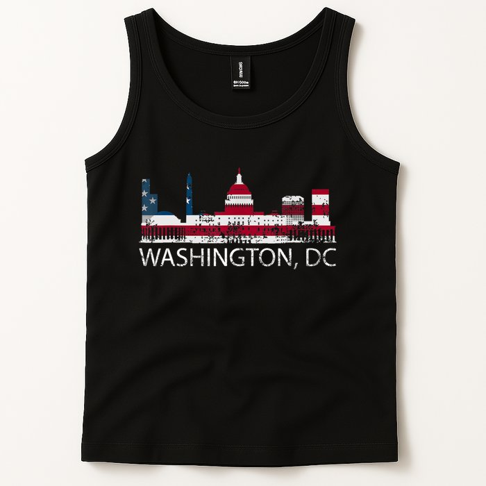 Washington DC Capitol Hill USA Flag Souvenir Design TShirt Tank Top