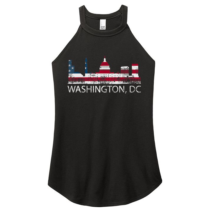 Washington DC Capitol Hill USA Flag Souvenir Design TShirt Women's Perfect Tri Rocker Tank