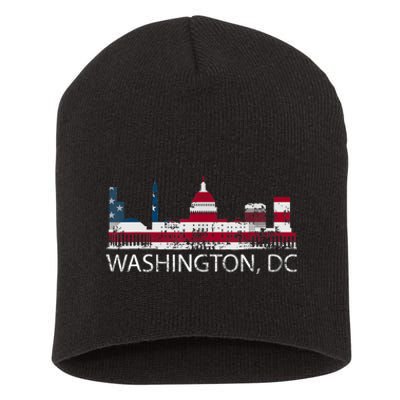 Washington DC Capitol Hill USA Flag Souvenir Design TShirt Short Acrylic Beanie