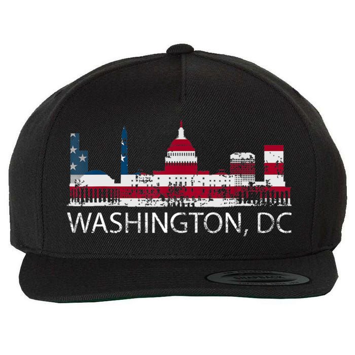 Washington DC Capitol Hill USA Flag Souvenir Design TShirt Wool Snapback Cap