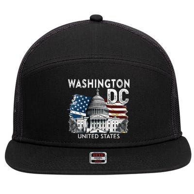 Washington Dc Capitol Hill Usa Souvenirs 7 Panel Mesh Trucker Snapback Hat