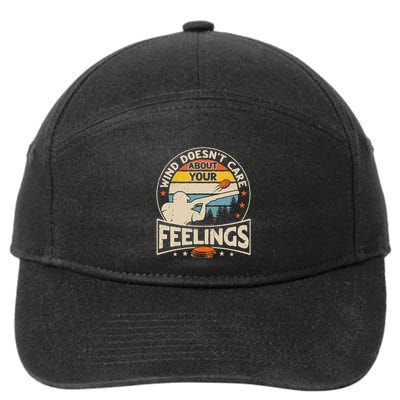 Wind DoesnT Care About Feelings Clay Trap Skeet Shooting 7-Panel Snapback Hat