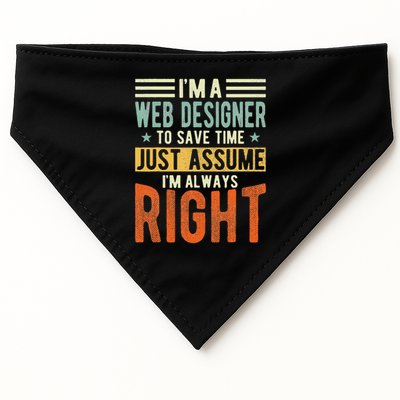 Web Designer Design I´m Always Right Web Designer USA-Made Doggie Bandana