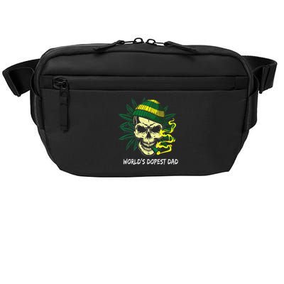 World's Dopest Dad Skull Weed 420 Cannabis Fun Father's Day Crossbody Pack