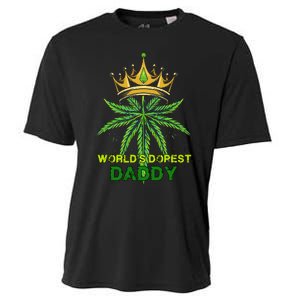 Worlds Dopest Daddy Men Dad Cannabis 420 Weed Fathers Day Cooling Performance Crew T-Shirt