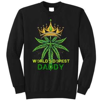 Worlds Dopest Daddy Men Dad Cannabis 420 Weed Fathers Day Sweatshirt