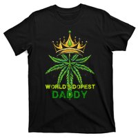 Worlds Dopest Daddy Men Dad Cannabis 420 Weed Fathers Day T-Shirt