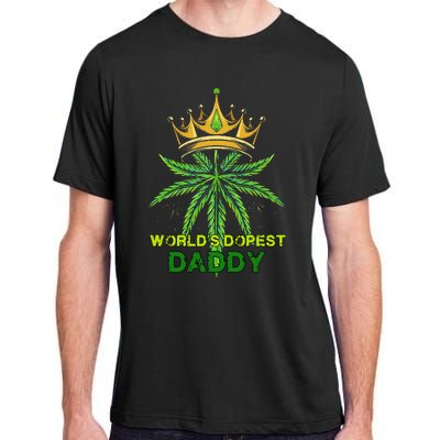 Worlds Dopest Daddy Men Dad Cannabis 420 Weed Fathers Day Adult ChromaSoft Performance T-Shirt