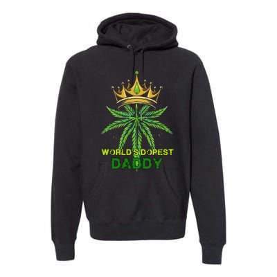 Worlds Dopest Daddy Men Dad Cannabis 420 Weed Fathers Day Premium Hoodie