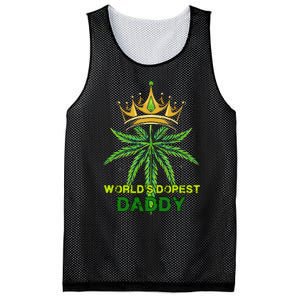 Worlds Dopest Daddy Men Dad Cannabis 420 Weed Fathers Day Mesh Reversible Basketball Jersey Tank