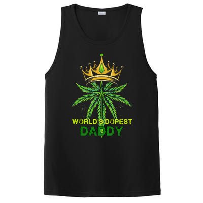 Worlds Dopest Daddy Men Dad Cannabis 420 Weed Fathers Day PosiCharge Competitor Tank