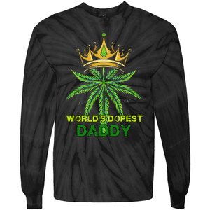 Worlds Dopest Daddy Men Dad Cannabis 420 Weed Fathers Day Tie-Dye Long Sleeve Shirt