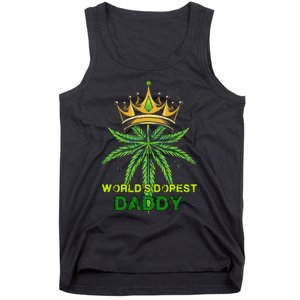 Worlds Dopest Daddy Men Dad Cannabis 420 Weed Fathers Day Tank Top