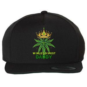 Worlds Dopest Daddy Men Dad Cannabis 420 Weed Fathers Day Wool Snapback Cap