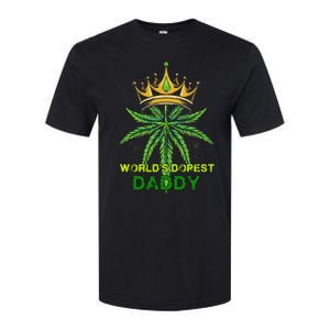 Worlds Dopest Daddy Men Dad Cannabis 420 Weed Fathers Day Softstyle CVC T-Shirt