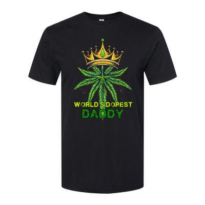 Worlds Dopest Daddy Men Dad Cannabis 420 Weed Fathers Day Softstyle CVC T-Shirt