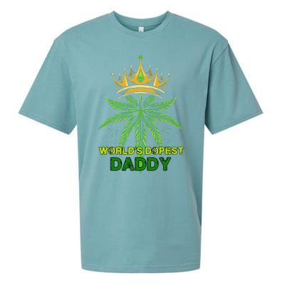 Worlds Dopest Daddy Men Dad Cannabis 420 Weed Fathers Day Sueded Cloud Jersey T-Shirt