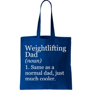 Weightlifting Dad Definition Funny Sarcastic Workout Gym Gift Tote Bag