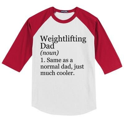 Weightlifting Dad Definition Funny Sarcastic Workout Gym Gift Kids Colorblock Raglan Jersey