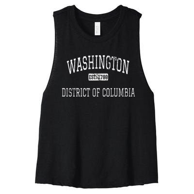 Washington Dc Dc Vintage Women's Racerback Cropped Tank