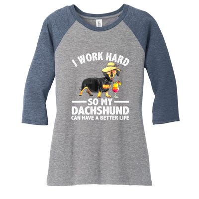 Wiener Dog Dachshund Lovers Cool Dachshund Gift Women's Tri-Blend 3/4-Sleeve Raglan Shirt