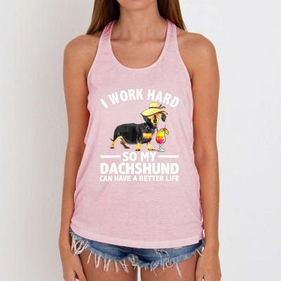 Wiener Dog Dachshund Lovers Cool Dachshund Gift Women's Knotted Racerback Tank