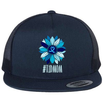 World Diabetes Day Type 1 Diabetes Sunflower T1d Mom Wife Great Gift Flat Bill Trucker Hat