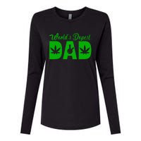 Worlds Dopest Dad Marijuana Bong Weed Womens Cotton Relaxed Long Sleeve T-Shirt