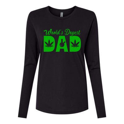 Worlds Dopest Dad Marijuana Bong Weed Womens Cotton Relaxed Long Sleeve T-Shirt