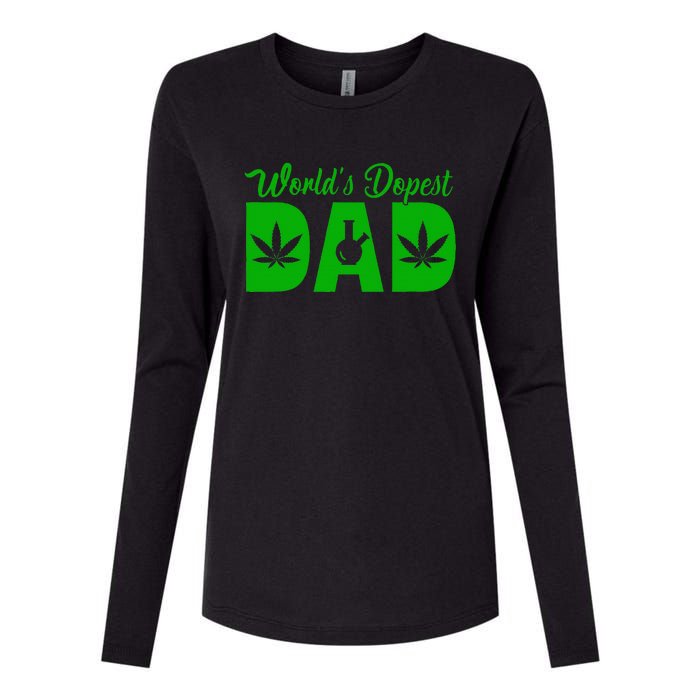 Worlds Dopest Dad Marijuana Bong Weed Womens Cotton Relaxed Long Sleeve T-Shirt