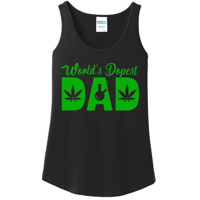 Worlds Dopest Dad Marijuana Bong Weed Ladies Essential Tank