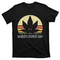 Worlds Dopest Dad Funny Marijuana Leaf Cannabis Weed 420 T-Shirt